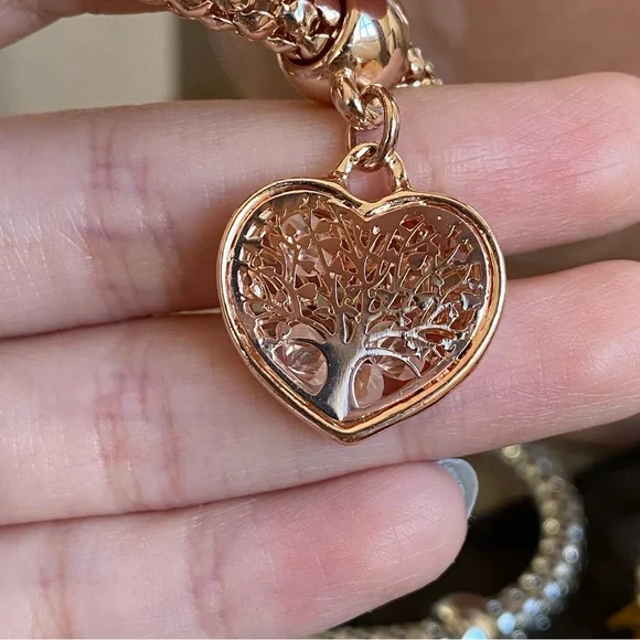 ❌SOLD❌ Pandora’s Box Tree Heart Charm Bracelets - Set of 3 with Jewelry Bag - Picture 7 of 8